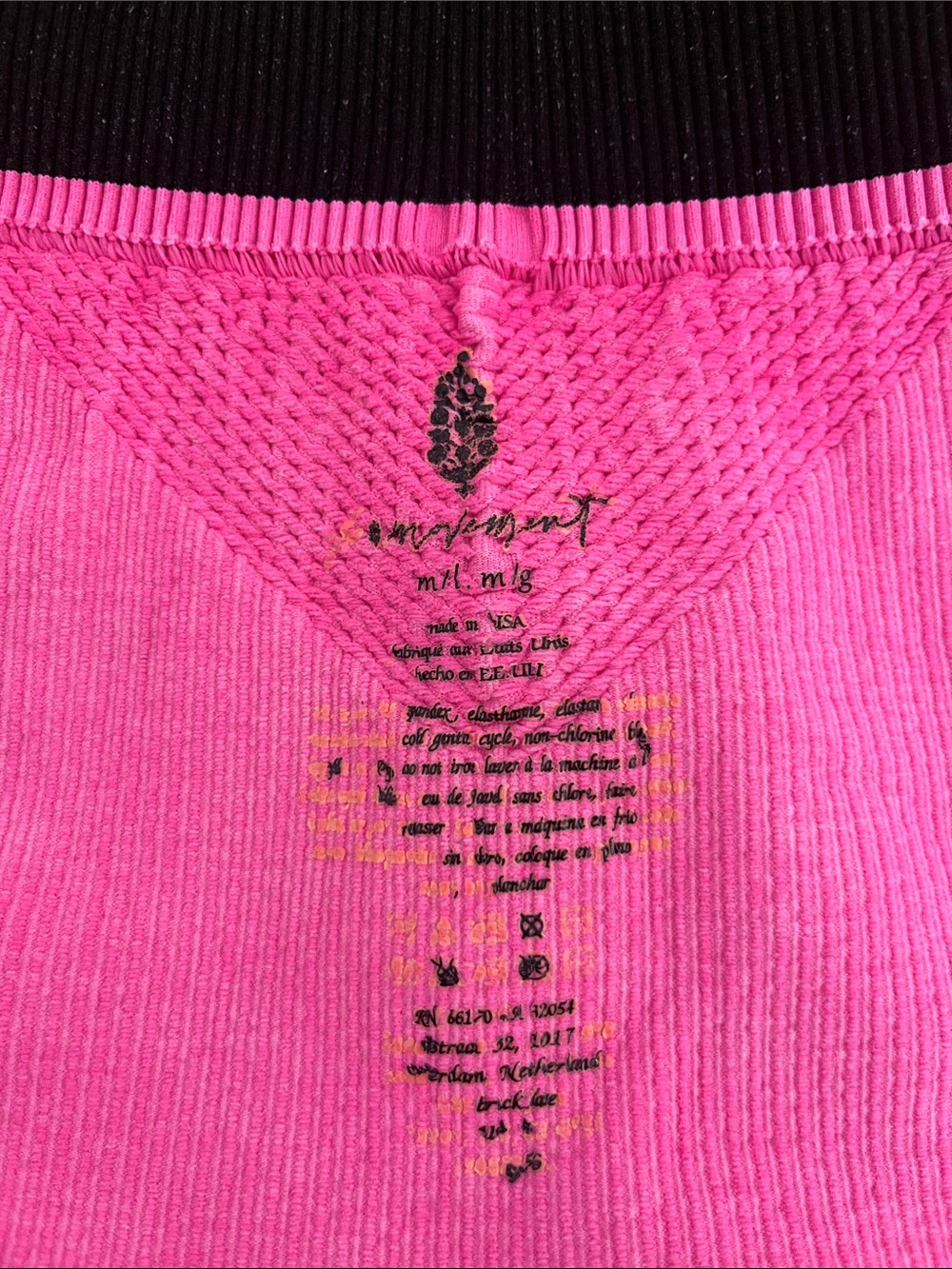 FP Seamless M/L Women's Hot Pink Ribbed High-Waist Shorts - Picture 4 of 5